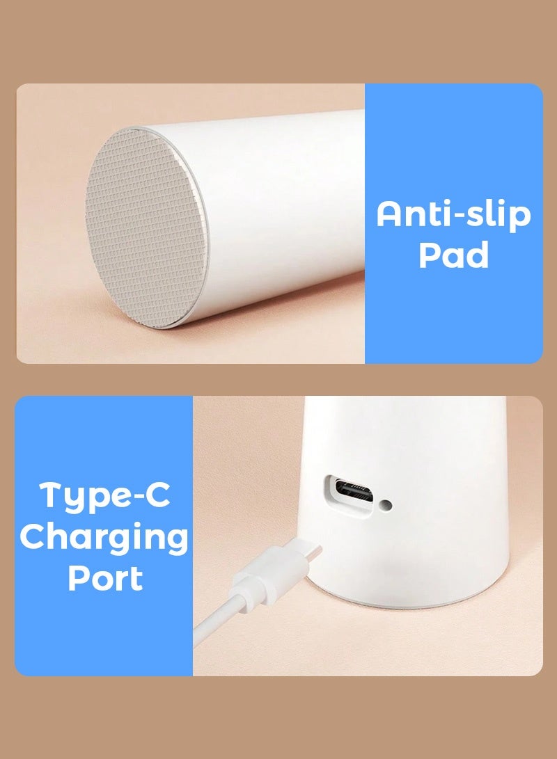 Cordless Rechargeable Table Lamp, Touch Dimmable LED Bedside Lamp with Adjustable Brightness, USB Type-C Battery Operated Nightstand Light, Minimalist Decorative Ambient Lamp for Bedroom, Living Room, Dining Table, Coffee Corner, Restaurant & Home Decor, White - Image 5